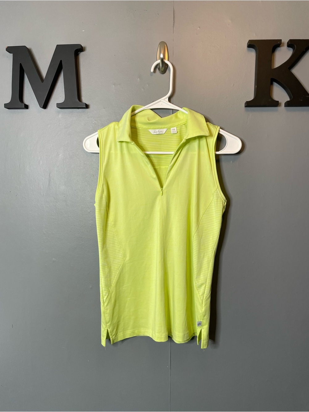 Lady Hagen Sleeveless Polo Shirt Lime Green XS